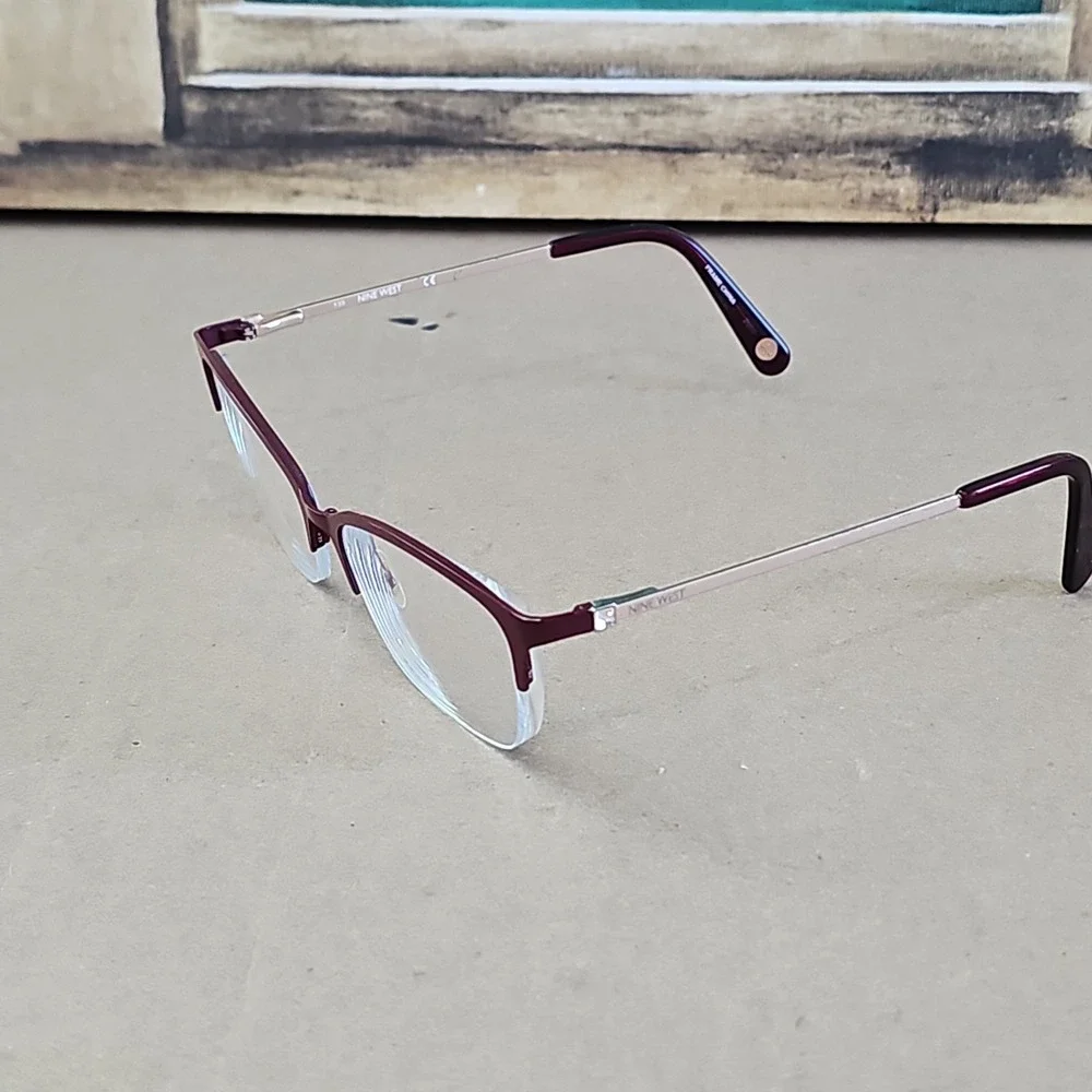 Nine West Eyeglasses Womens Purple  Half Rim Cat Eye NW1090 53-16-135